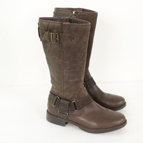 UGG Damien Rylie Collection Leather Buckle Moto Boots size 7 - Picture 3 of 11